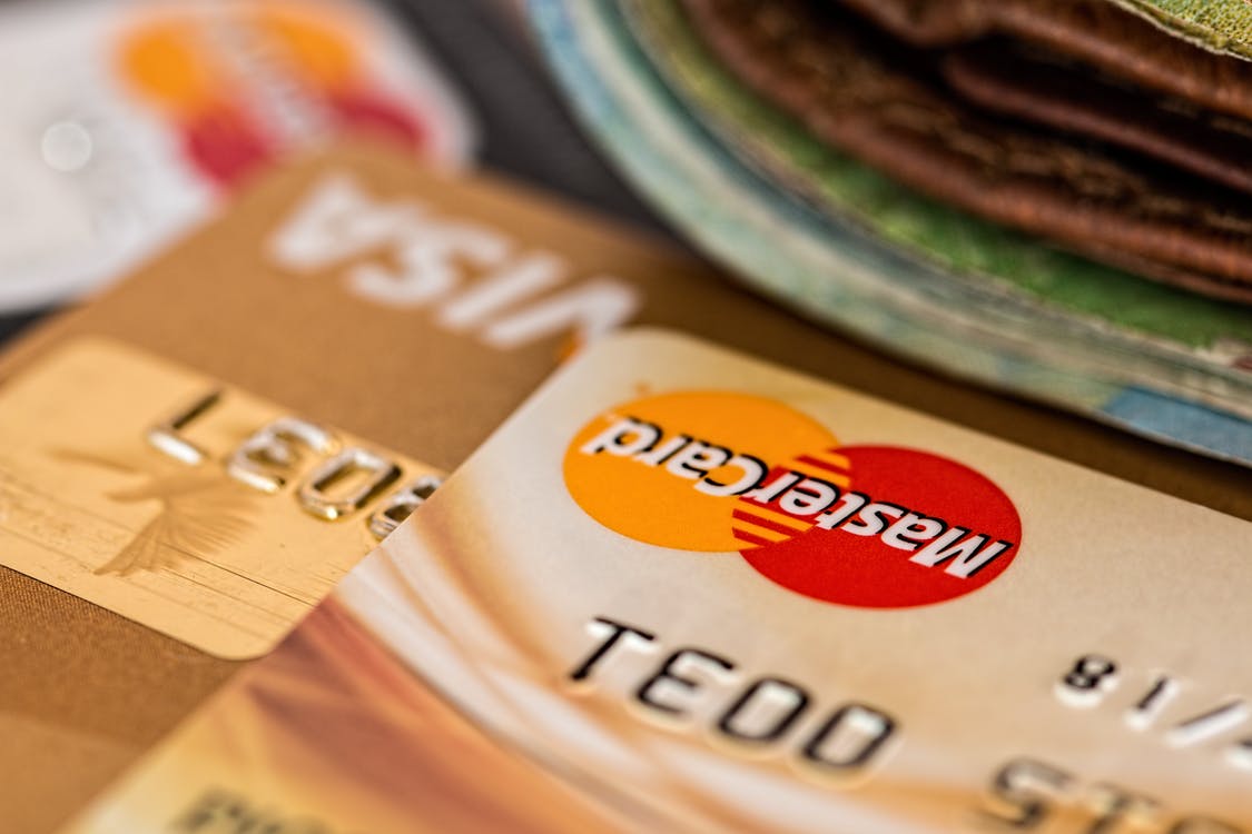 A Visa Card Lying Underneath a MasterCard