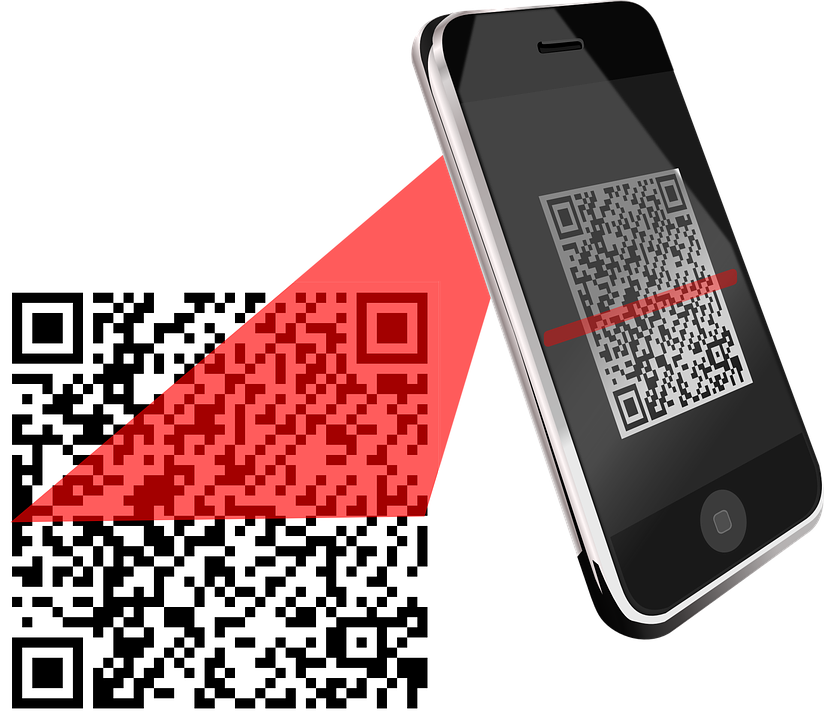a phone scanning the QR code